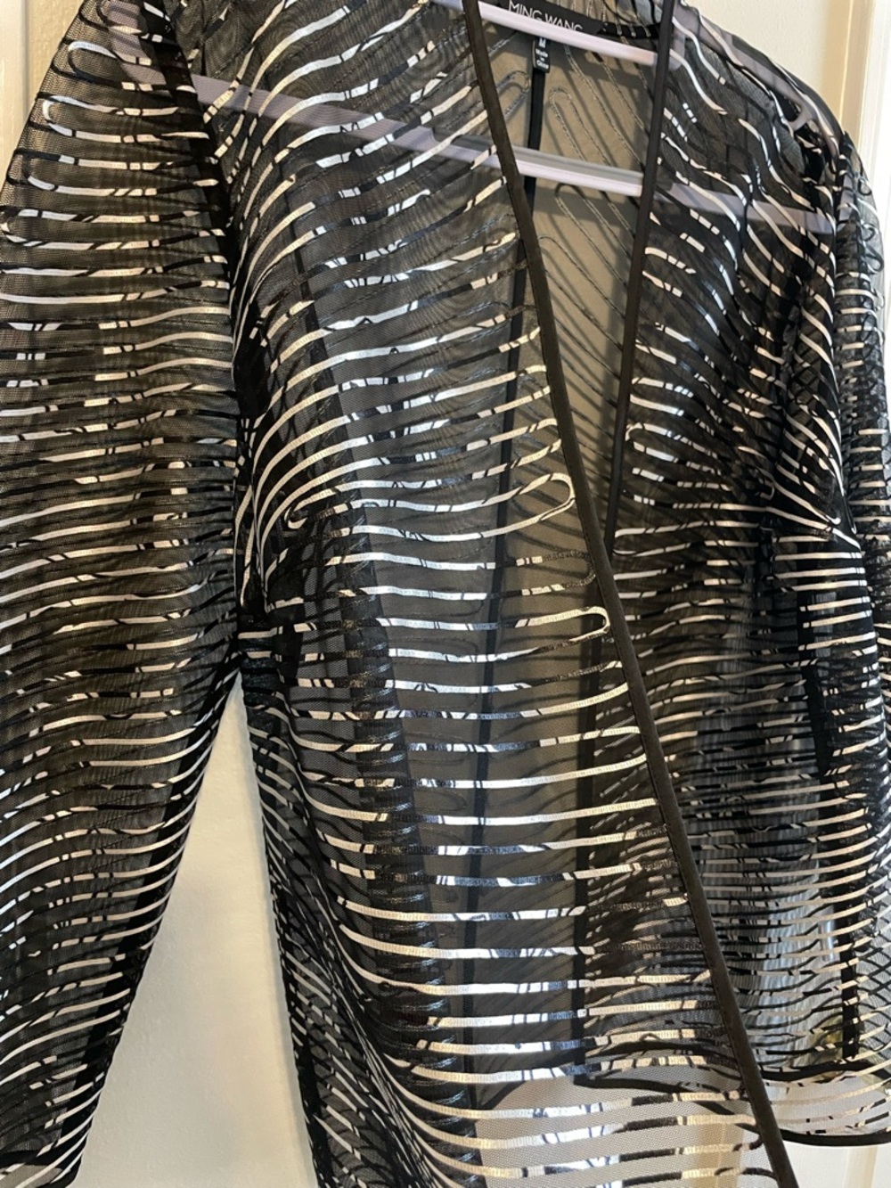Ming Wang Black Sheer Blazer, Size M - Picture 4 of 6